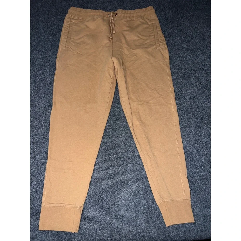 The North Face Mens XL Tan Brown Fleece Joggers Sweatpants Drawstring Waist